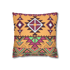 Aztec Pattern Cushion - Spun Polyester Square Pillow Case