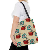 Retro Gramophone Pattern (AOP)Tote Bag
