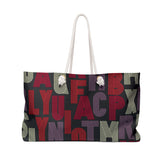 Retro Alphabetic Pattern (AOP) Weekender Bag