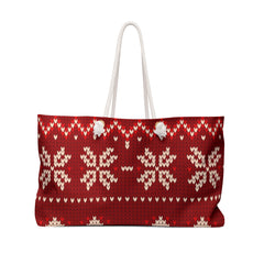 Holiday Season Knitted Christmas Pattern (AOP) Weekender Bag