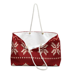 Holiday Season Knitted Christmas Pattern (AOP) Weekender Bag