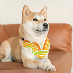Pet Retro Groovy Pattern Bandana Collar