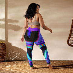 Retro Psychedelic Pattern Yoga Leggings