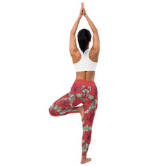 Retro Floral Pattern Yoga Leggings