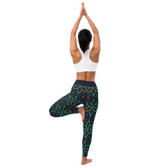Retro Floral Pattern Yoga Leggings