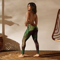 Bird Feather Printed Yoga Leggings