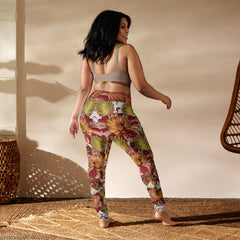 Retro Floral Pattern Yoga Leggings