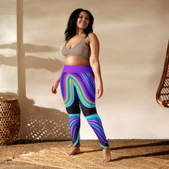 Retro Psychedelic Pattern Yoga Leggings