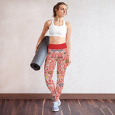 Retro Floral Pattern Yoga Leggings
