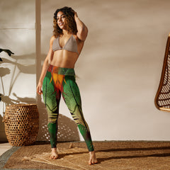 Bird Feather Printed Yoga Leggings