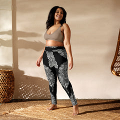 Bird Feather Printed Yoga Leggings