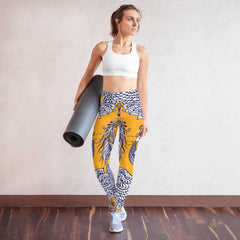 Bird Feather Printed Yoga Leggings