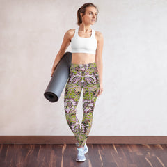 Retro Floral Pattern Yoga Leggings