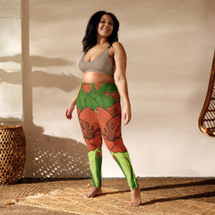 Retro Floral Pattern Yoga Leggings