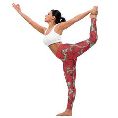 Retro Floral Pattern Yoga Leggings