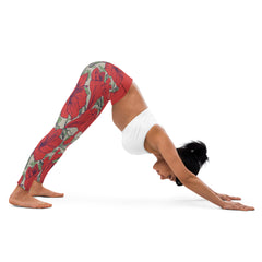 Retro Floral Pattern Yoga Leggings