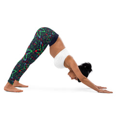Retro Floral Pattern Yoga Leggings