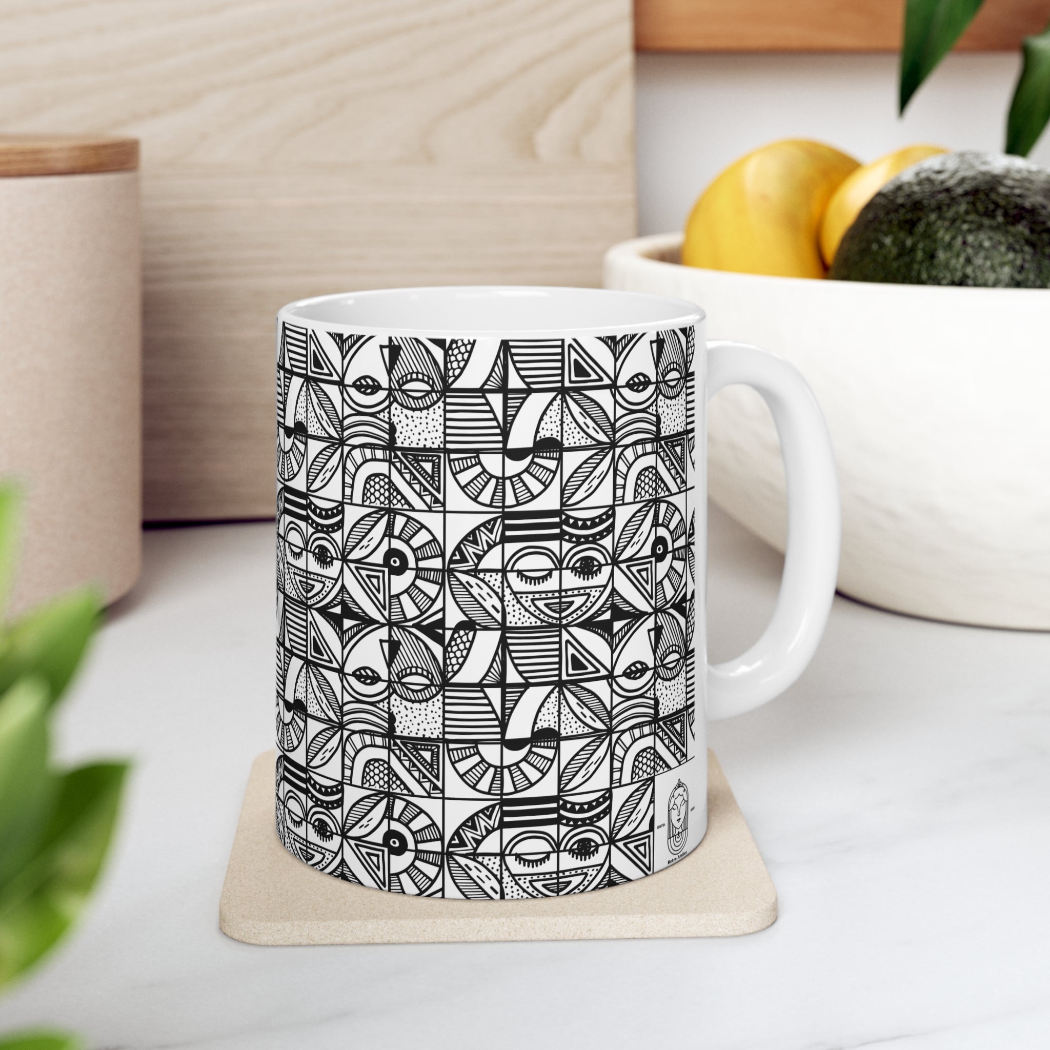 Geometric Monochrome (Printed) Mug - 11 OZ