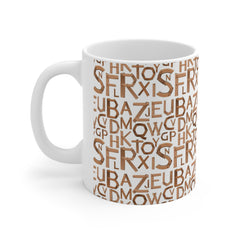 Alphabet Printed Mug - 11 OZ