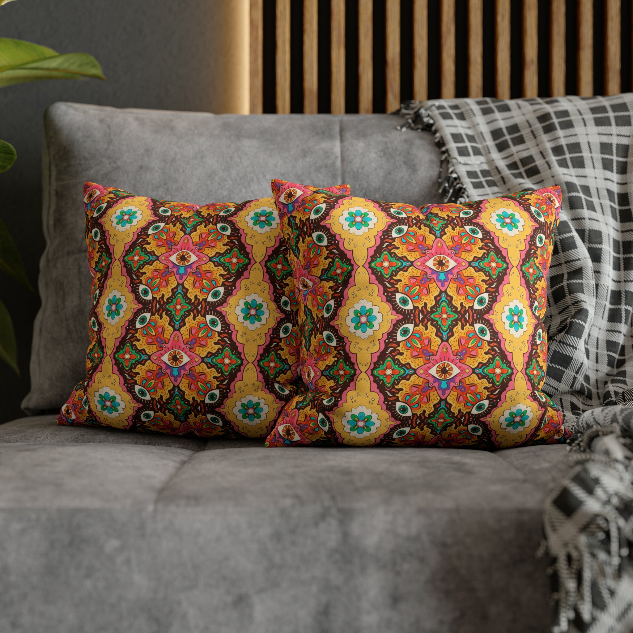 Retro Cushion - Spun Polyester Square Pillow Case