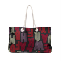 Retro Alphabetic Pattern (AOP) Weekender Bag