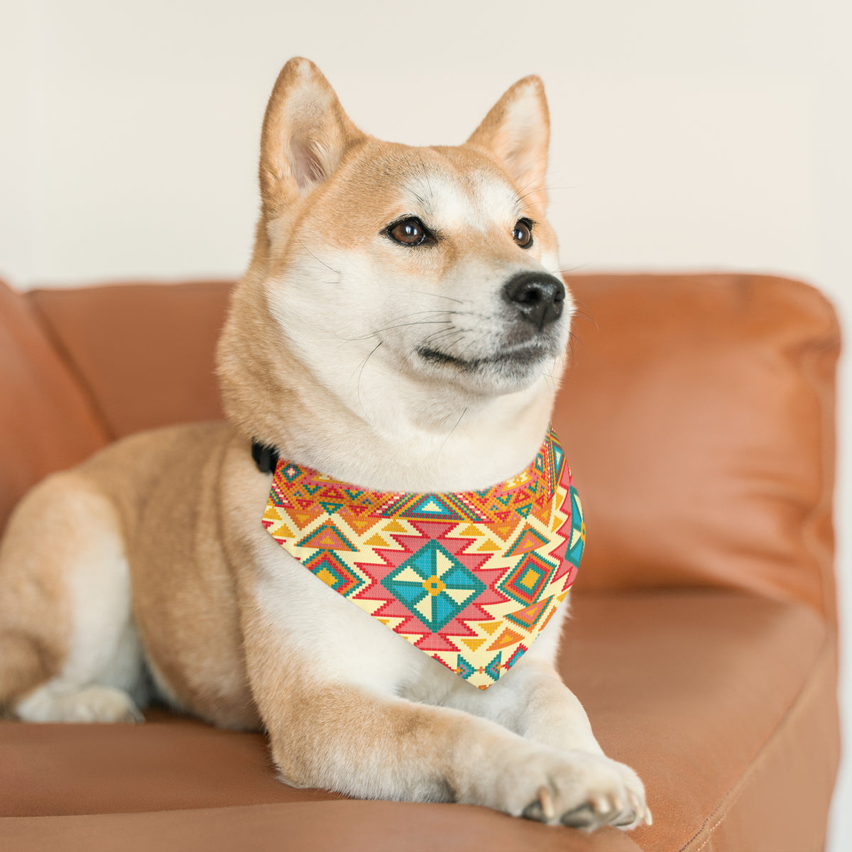 Pet Aztec Pattern Bandana Collar