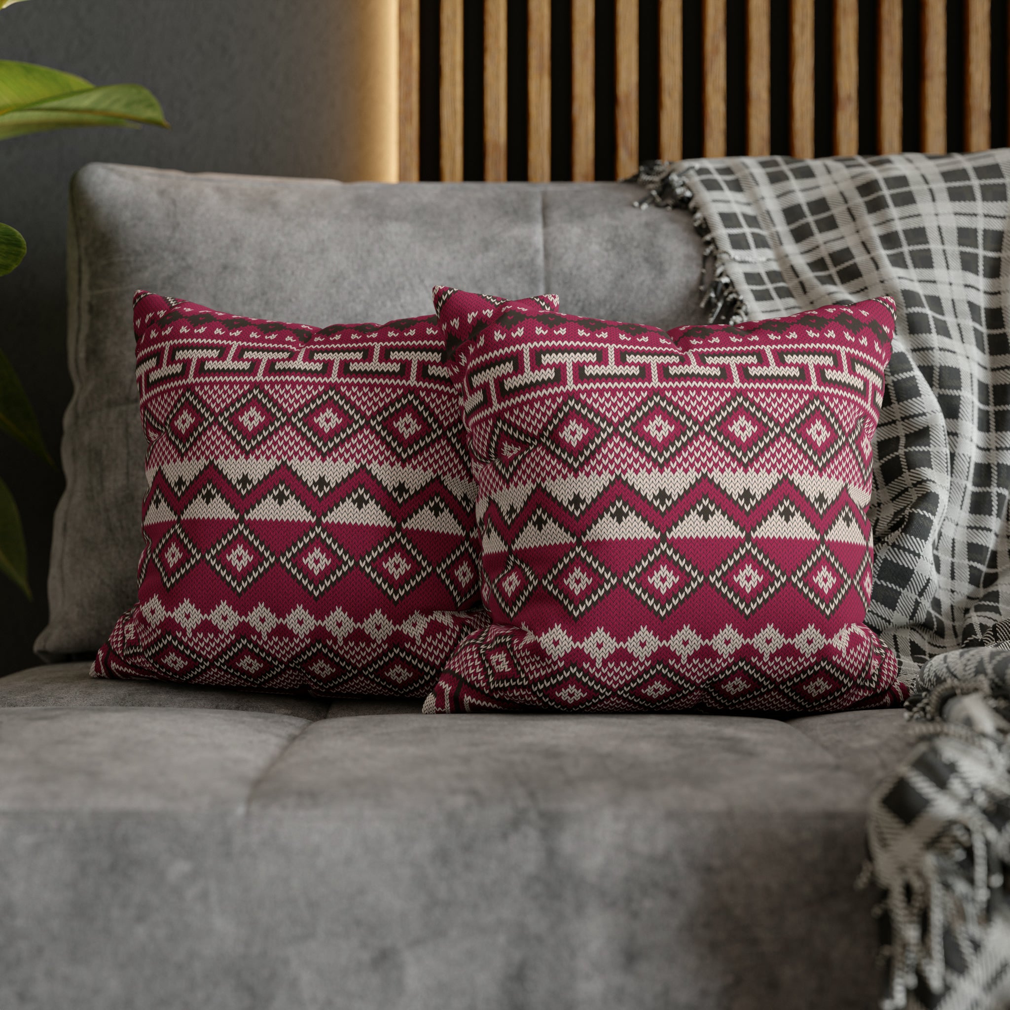 Aztec Pattern Cushion - Spun Polyester Square Pillow Case