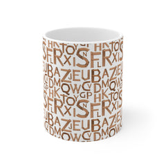 Alphabet Printed Mug - 11 OZ