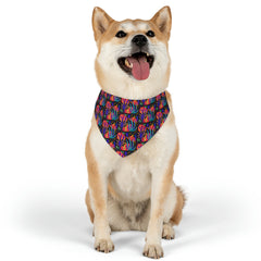 Pet Retro Pattern Bandana Collar