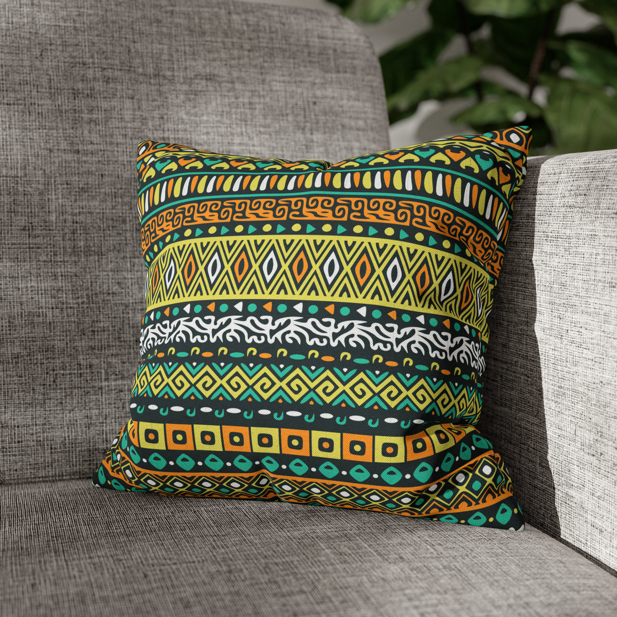 Aztec Pattern Cushion - Spun Polyester Square Pillow Case