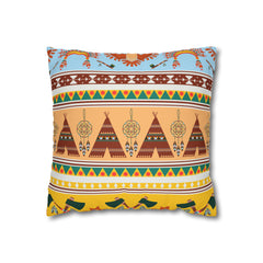 Aztec Pattern Cushion - Spun Polyester Square Pillow Case