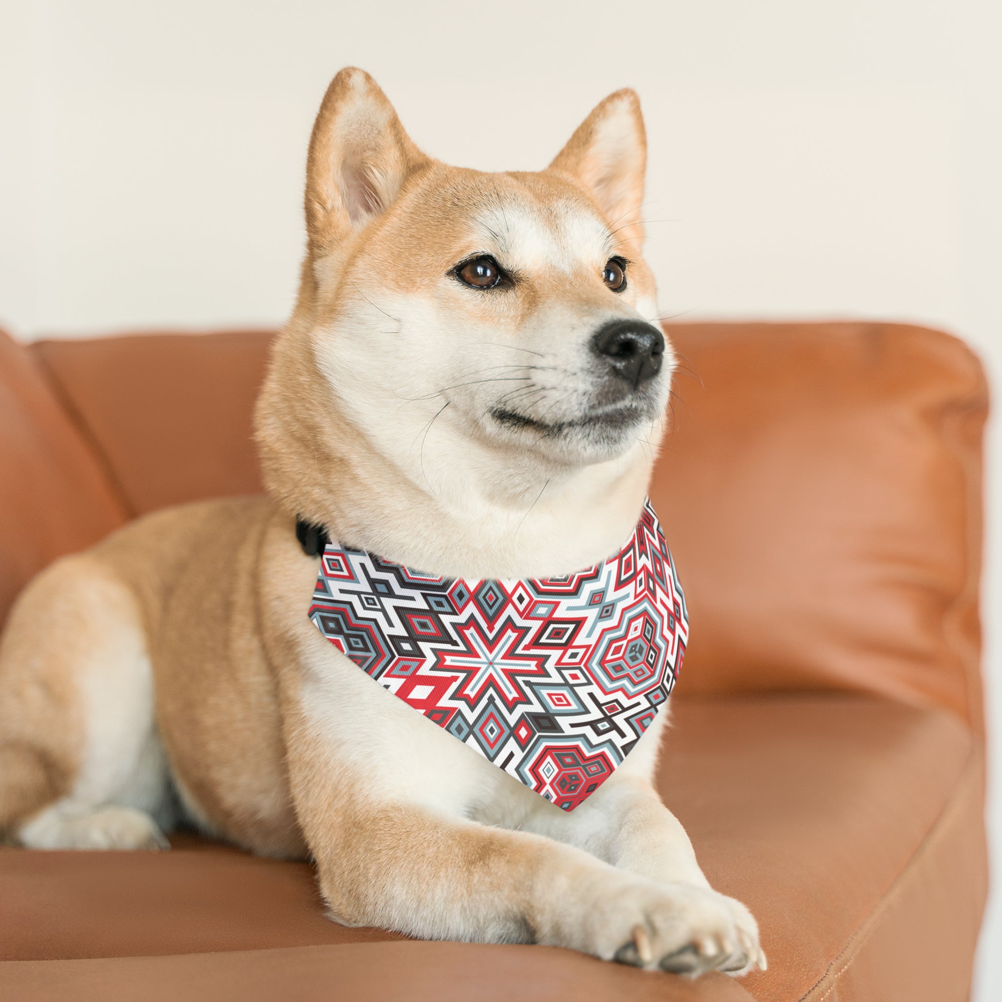 Pet Aztec Pattern Bandana Collar