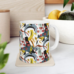 Colorful Camouflage Hand Painted Mug - 11 OZ