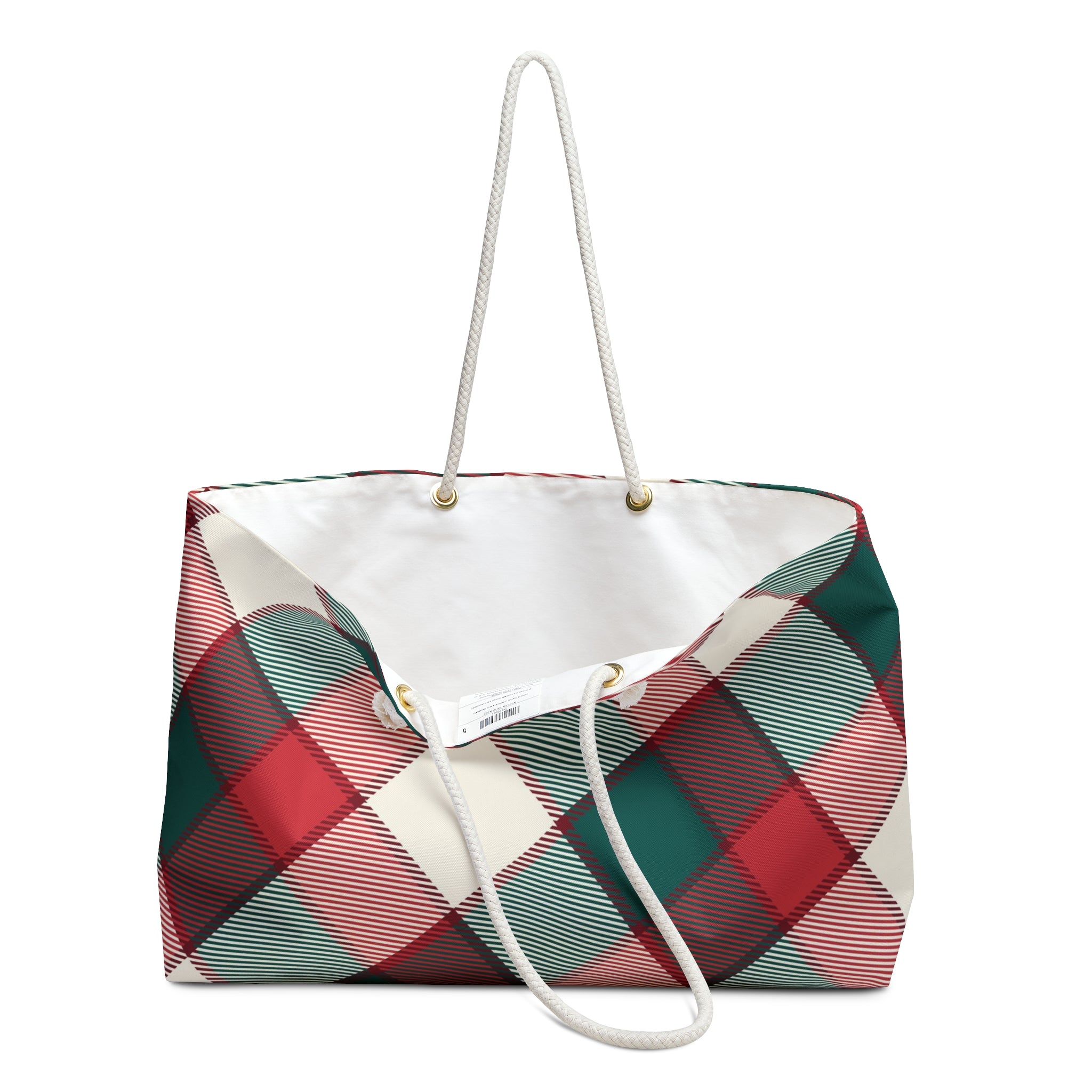 Holiday Season Flat Christmas Plaid Pattern (AOP) Weekender Bag