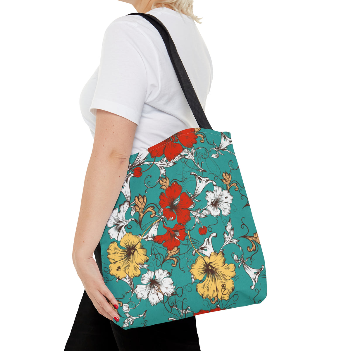 Retro Floral Pattern (AOP) Tote Bag