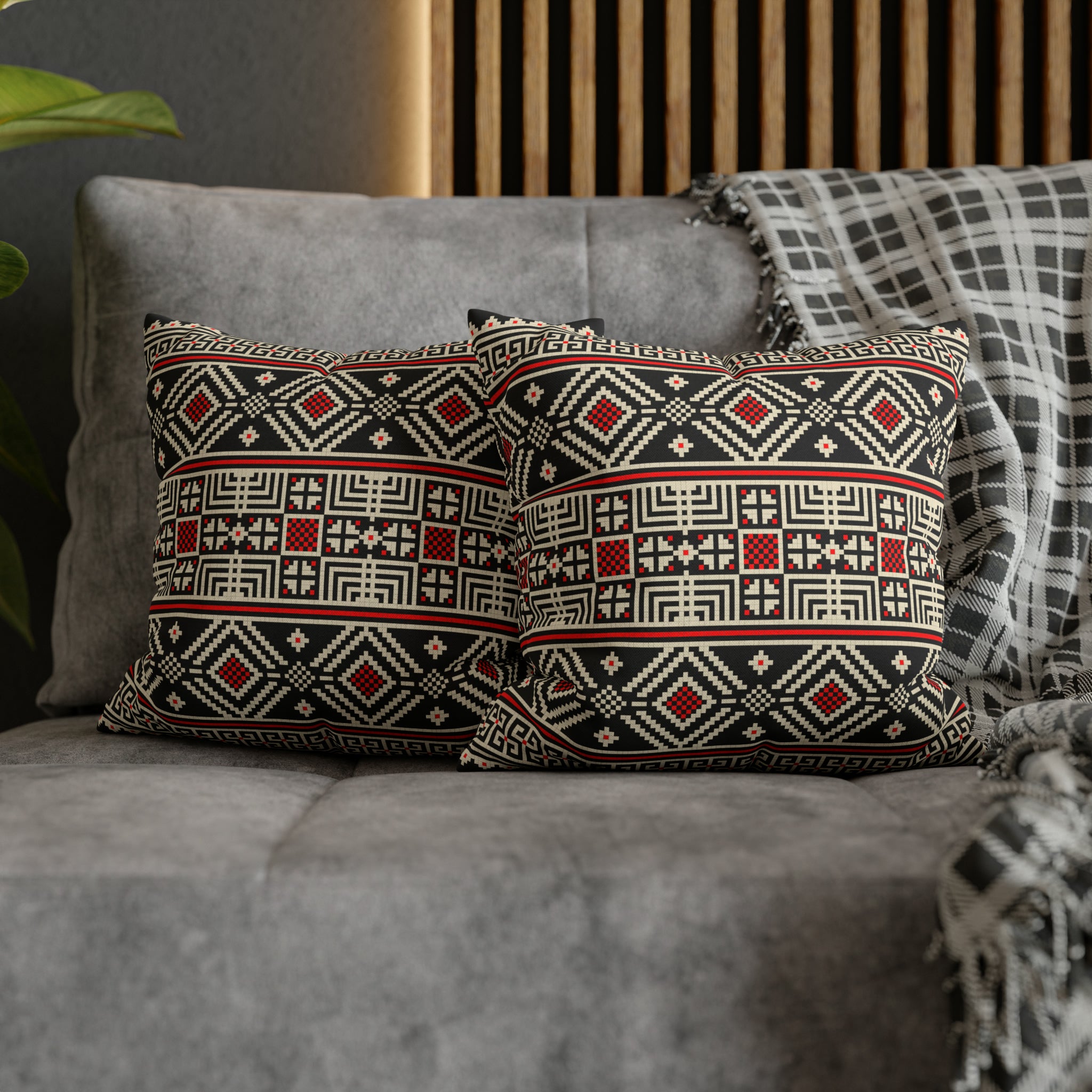 Aztec Pattern Cushion - Spun Polyester Square Pillow Case