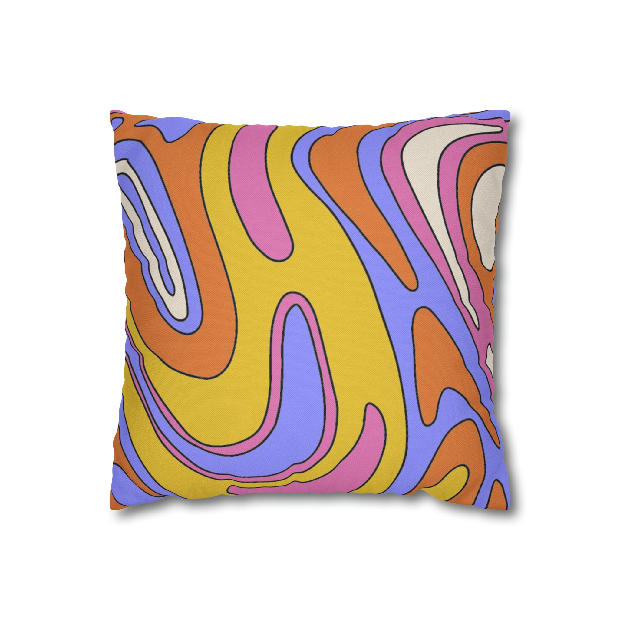 Retro Groovy Psychedelic Cushion - Spun Polyester Square Pillow Case