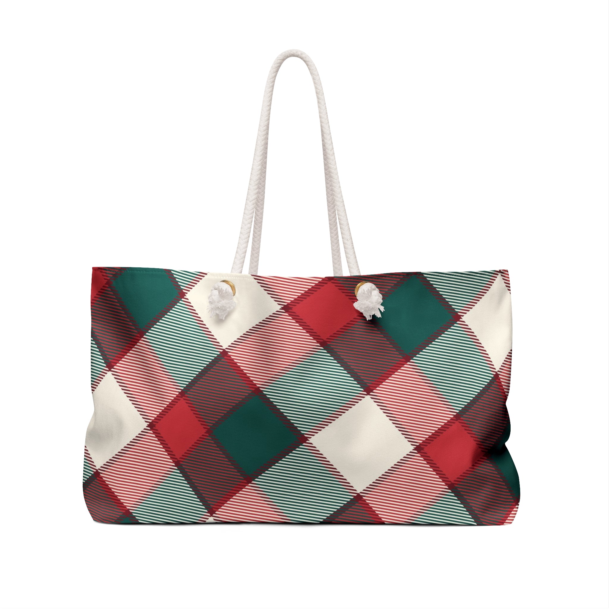 Holiday Season Flat Christmas Plaid Pattern (AOP) Weekender Bag