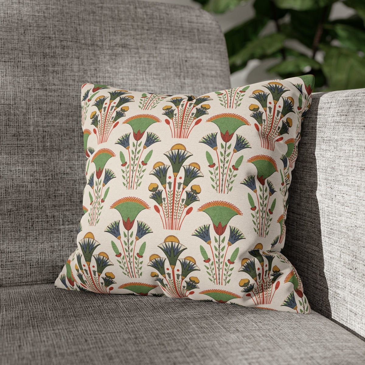 Egyptian Floral Ethnic Cushion - Spun Polyester Square Pillow Case