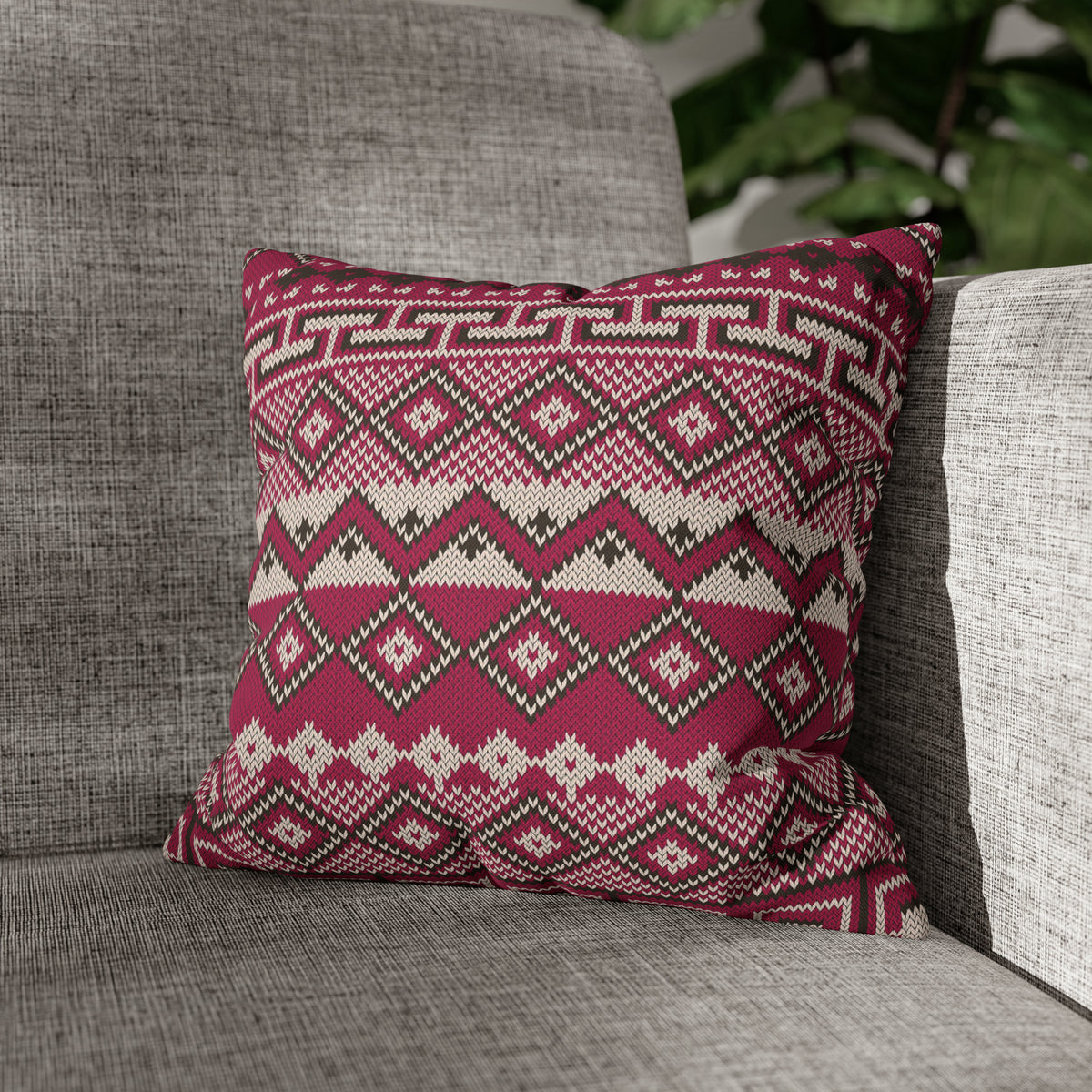 Aztec Pattern Cushion - Spun Polyester Square Pillow Case