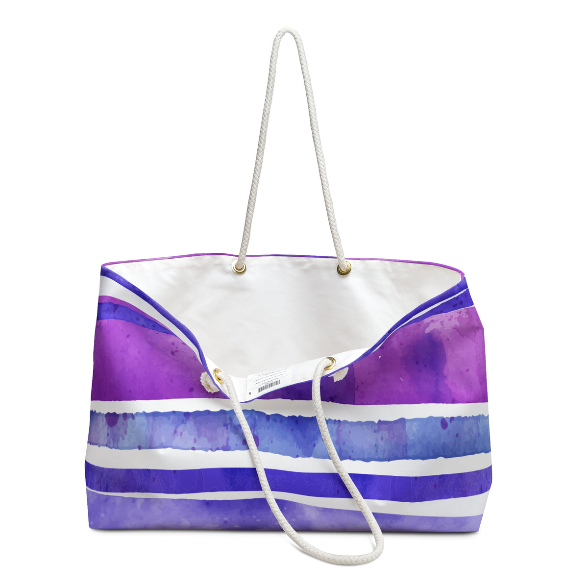 Retro Watercolor Purple Stripes Pattern (AOP) Weekender Bag