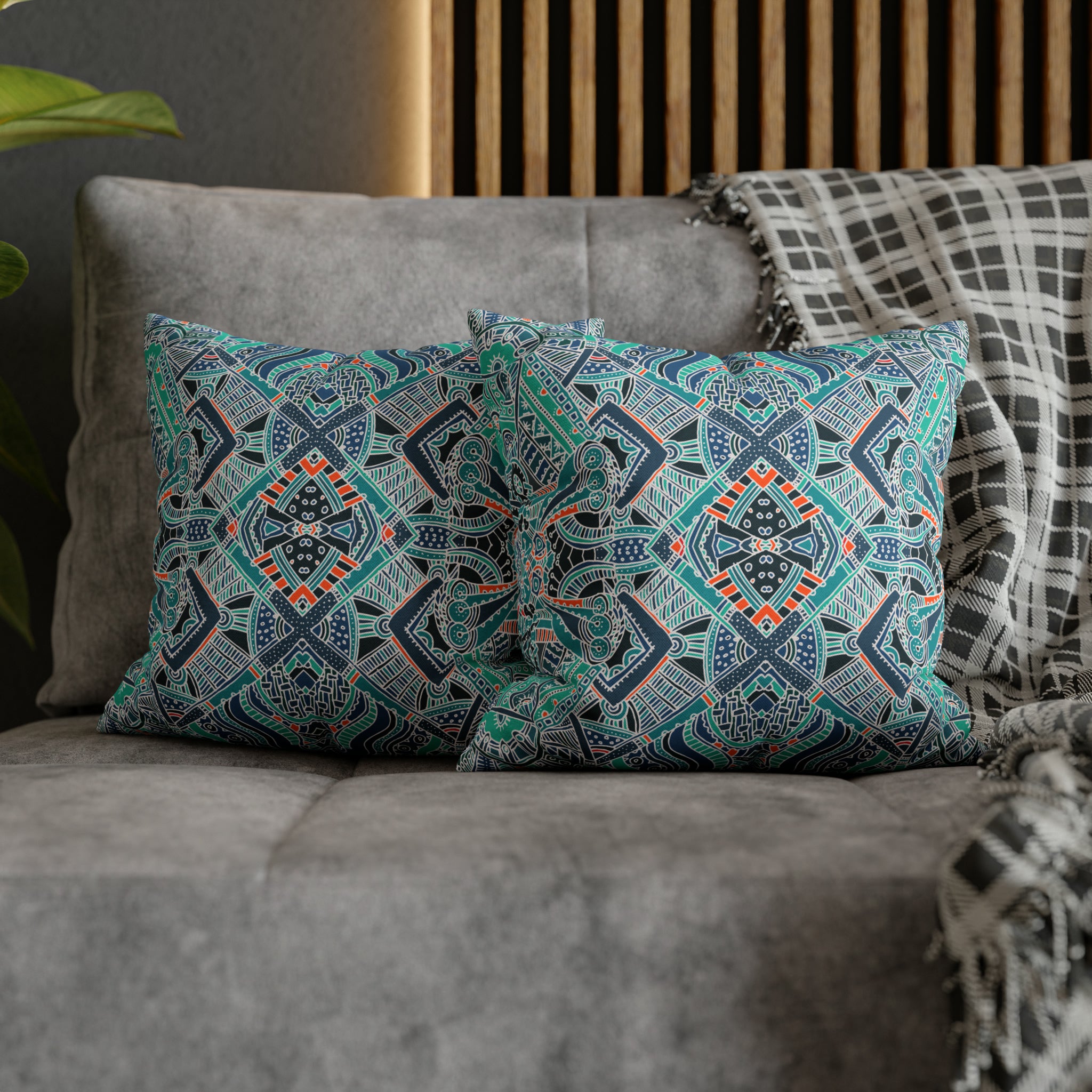 Aztec Pattern Cushion - Spun Polyester Square Pillow Case