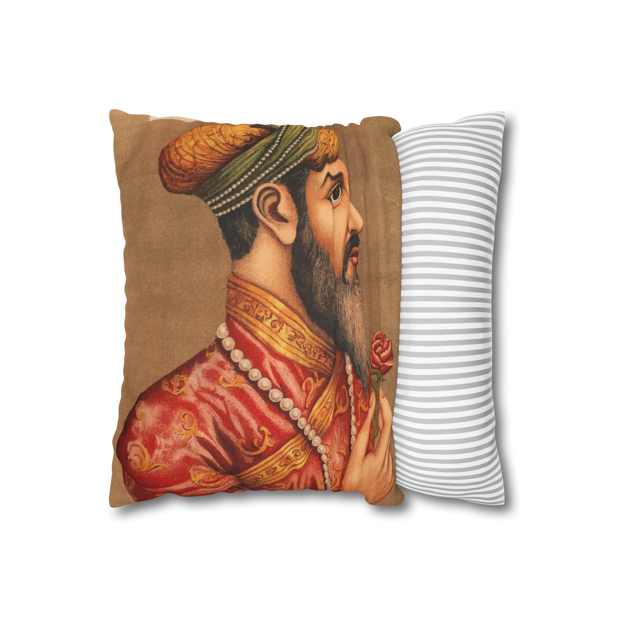 Portrait of Shah Jahan - Vintage Mughal Print Cushion