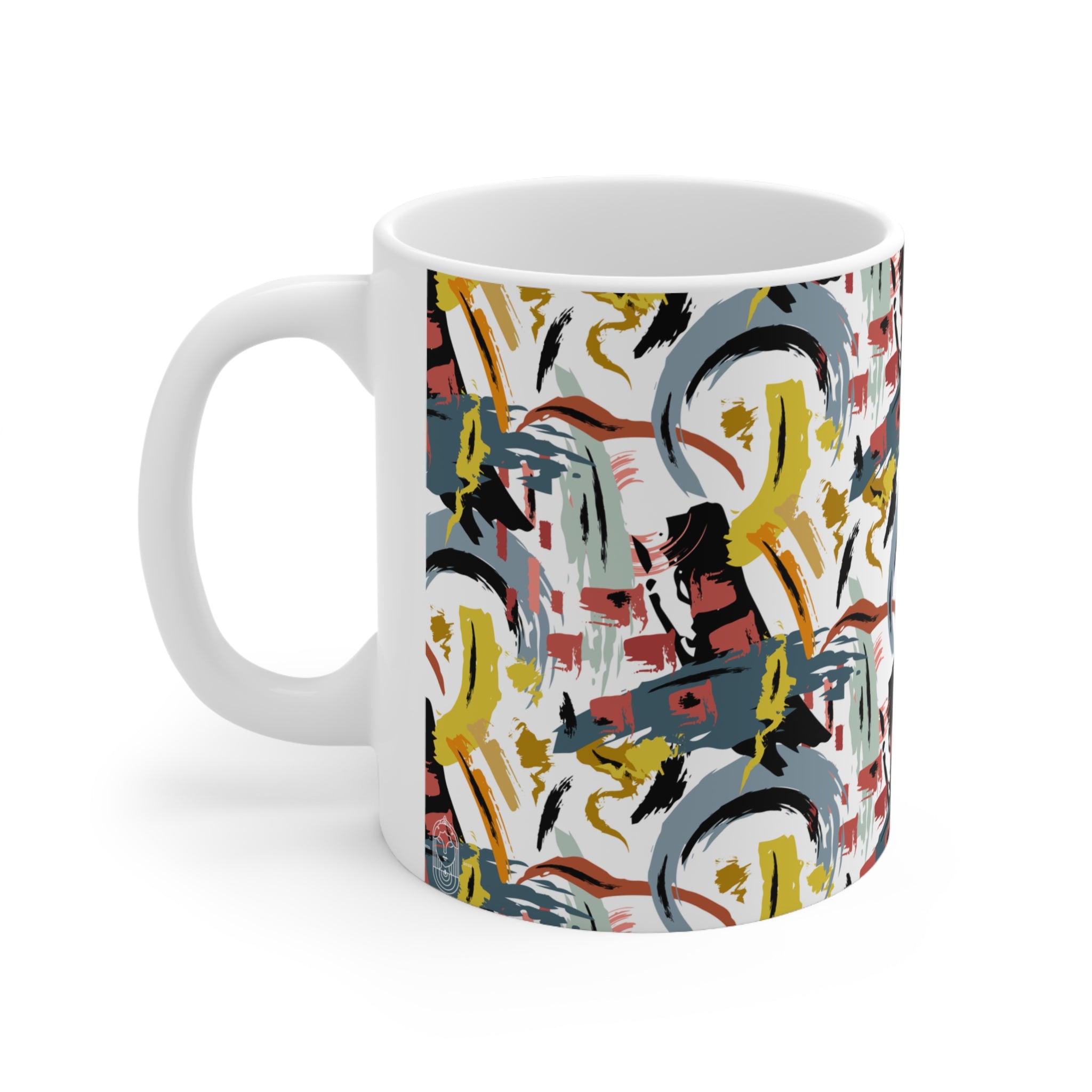 Colorful Camouflage Hand Painted Mug - 11 OZ