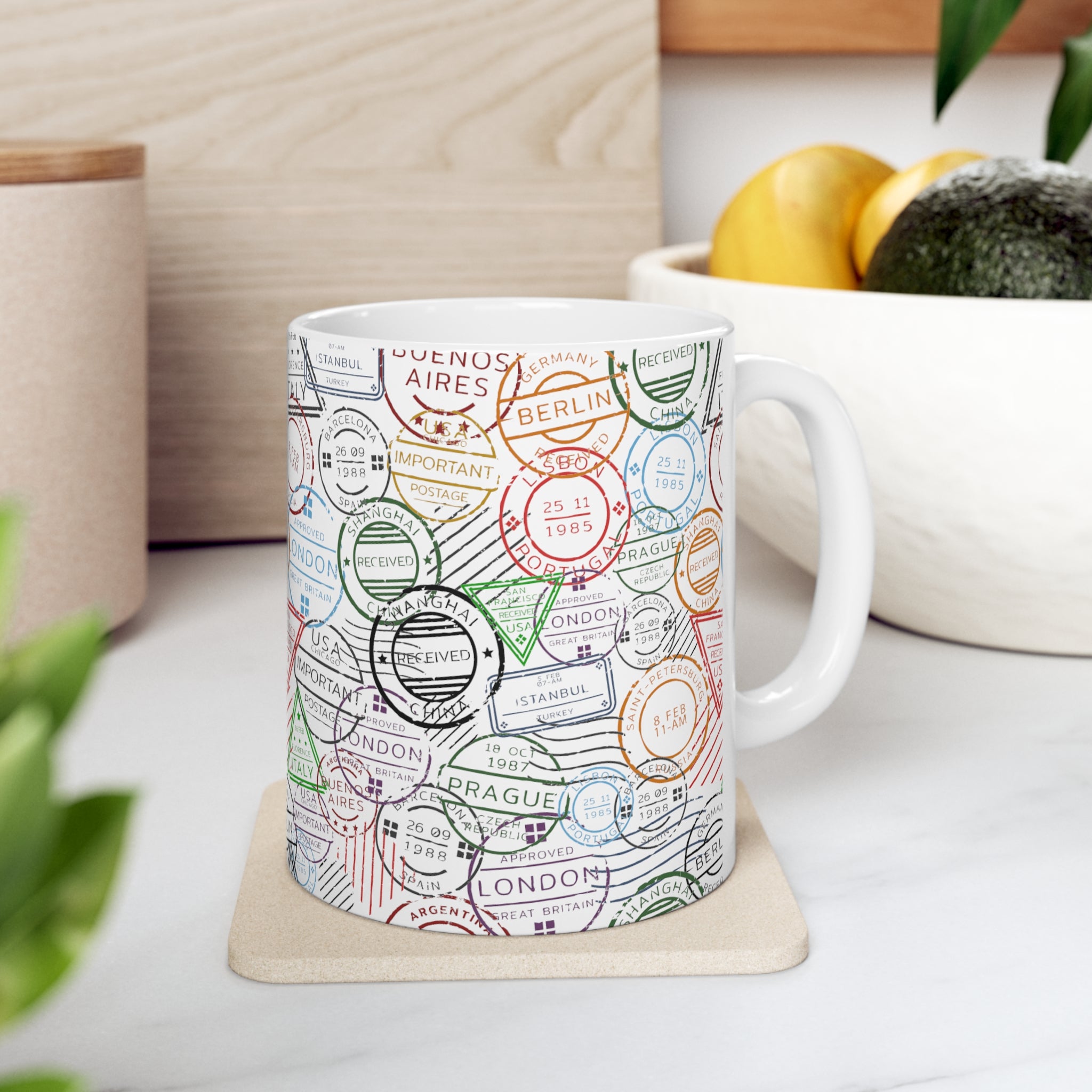 Retro Postal Mug - 11 OZ