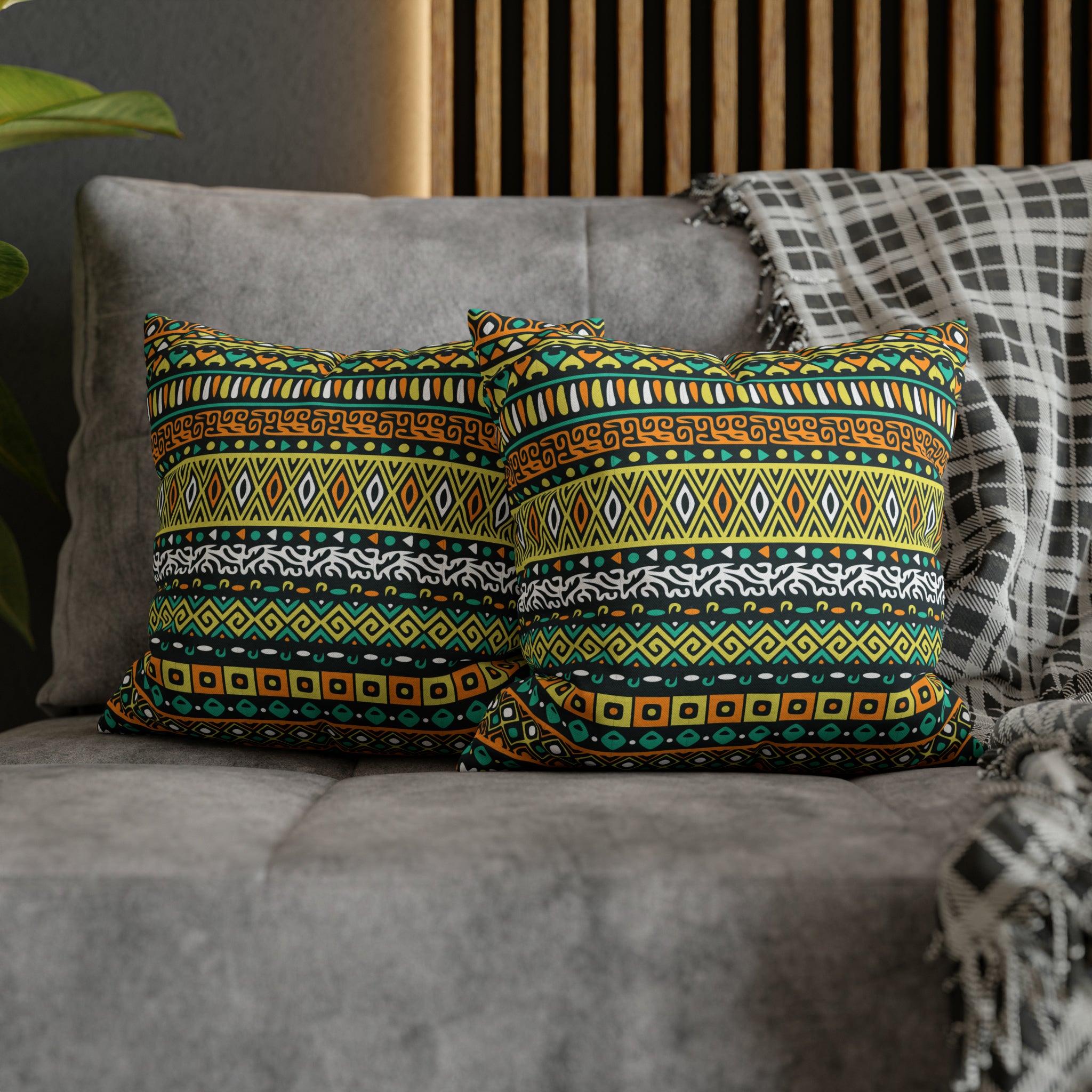 Aztec Pattern Cushion - Spun Polyester Square Pillow Case