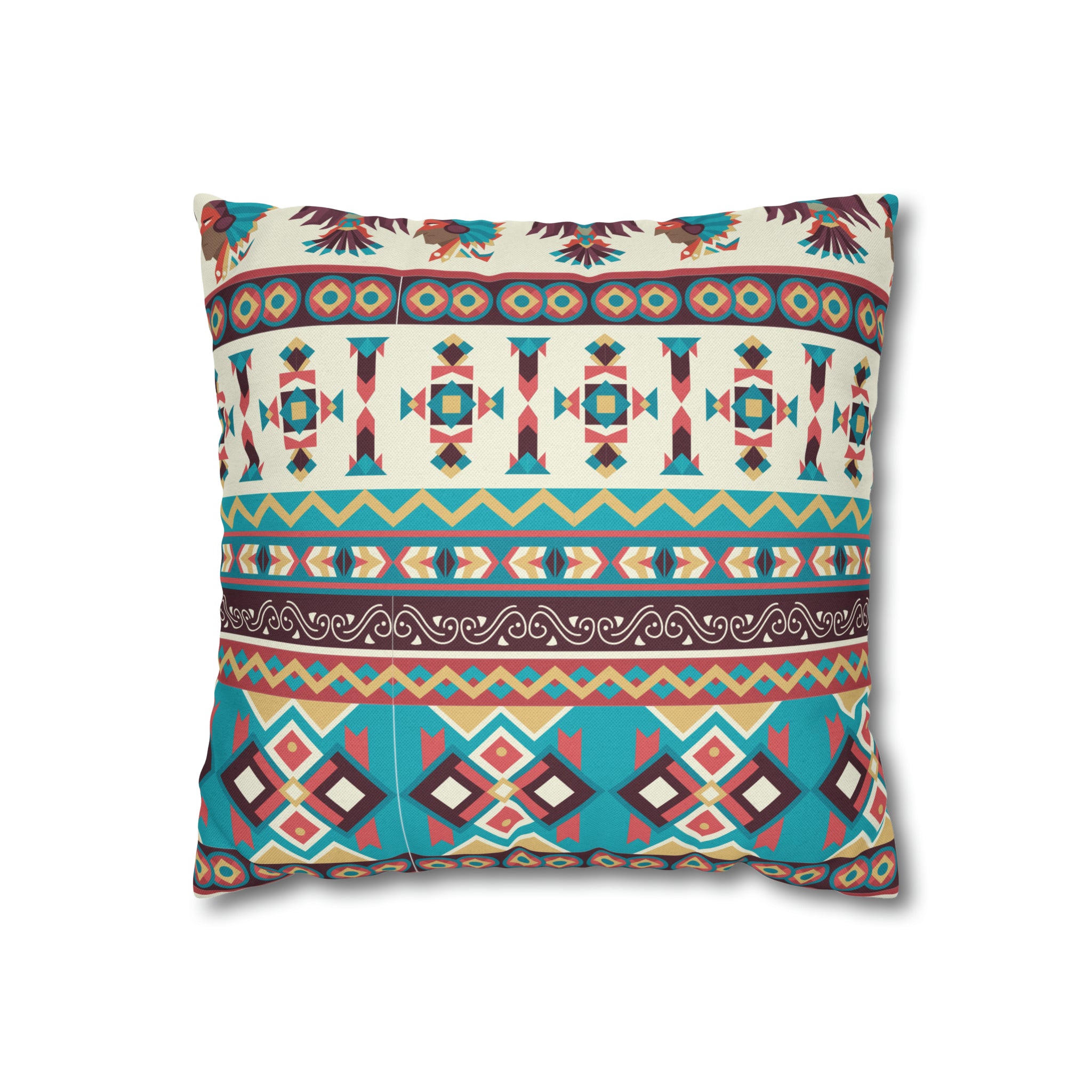 Aztec Pattern Cushion - Spun Polyester Square Pillow Case