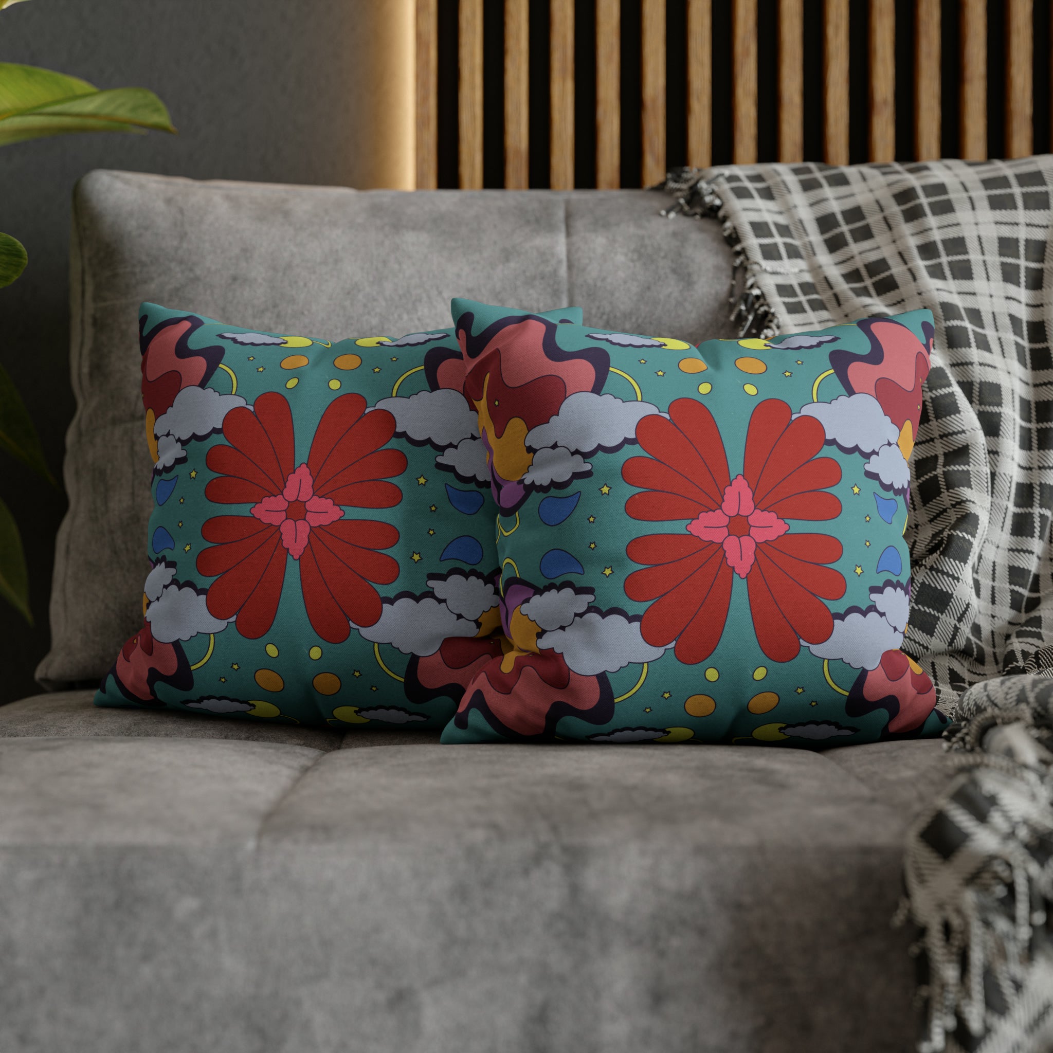 Retro Cushion - Spun Polyester Square Pillow Case