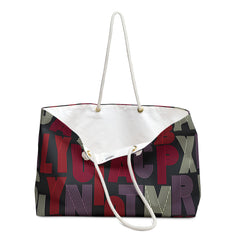 Retro Alphabetic Pattern (AOP) Weekender Bag