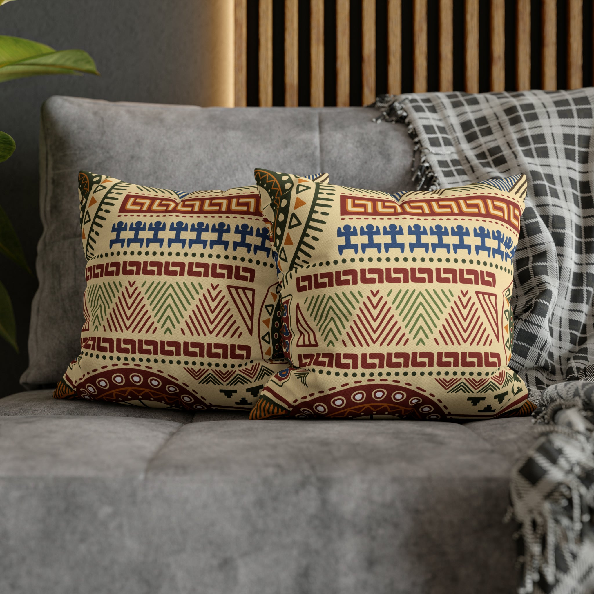 Aztec Pattern Cushion - Spun Polyester Square Pillow Case